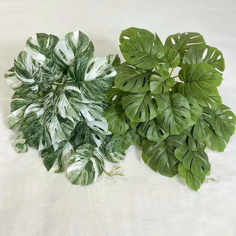 Artificial Monstera Vine Wall Hanging Fake Green Leaves Plant For Indoor Home Decor Wedding Party Photography Props