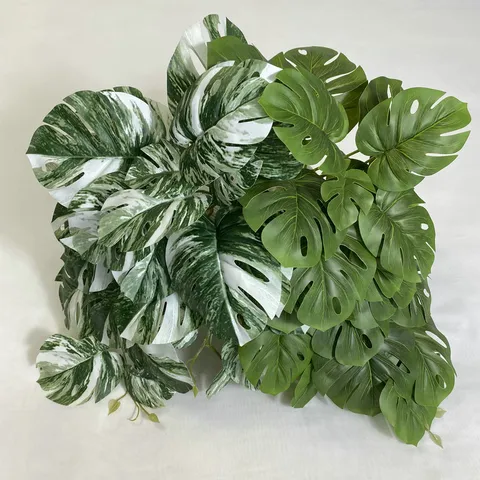 Artificial Monstera Vine Wall Hanging Fake Green Leaves Plant For Indoor Home Decor Wedding Party Photography Props