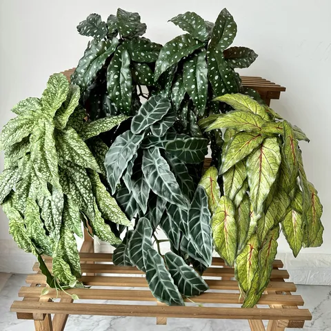 Artificial Calathea Leaf Wall Hanging Green Plant Fake Foliage For Indoor Home Decor Wedding Floral Arrangement