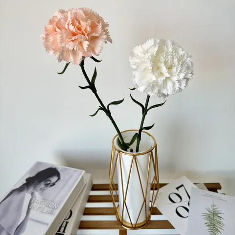 Tige de Fleur d'Oeillet Unique Artificielle Fausse Fleur Pour Maison Salon Mariage Photographie Décoration Intérieure Arrangement Floral