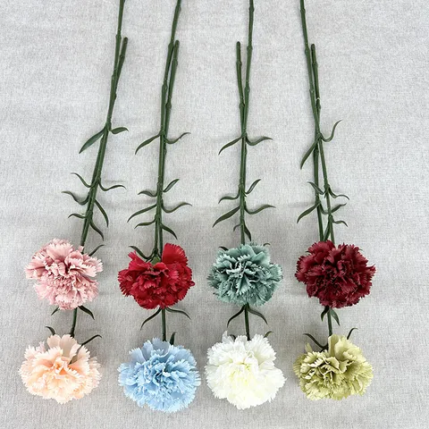 Tige de Fleur d'Oeillet Unique Artificielle Fausse Fleur Pour Maison Salon Mariage Photographie Décoration Intérieure Arrangement Floral