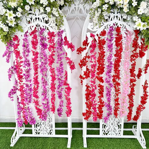 Guirnalda de Vid de Flor de Seda Artificial Planta Colgante Para Arco de Boda Fiesta Decoración Del Hogar Arreglo Floral