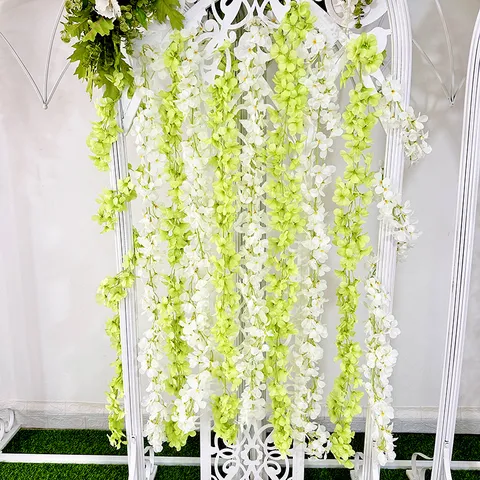 Guirnalda de Vid de Flor de Seda Artificial Planta Colgante Para Arco de Boda Fiesta Decoración Del Hogar Arreglo Floral