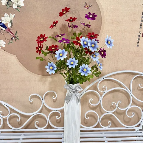 Fiori di Cosmo in Seta Artificiale 9 Teste Mazzo di Fiori Finti per Festa di Matrimonio Arredamento per la Casa Composizione Floreale