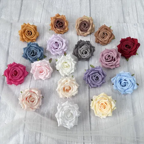 Artificial Rose Flower Heads Silk Fake Flowers For Wedding Party Home Decor DIY Craft Floral Arrangement Bulk