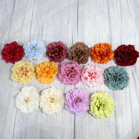 Artificial Peony Silk Flowers Fake Hibiscus Flower Heads For Wedding Party Home Decor Floral Arrangement Craft Accessories
