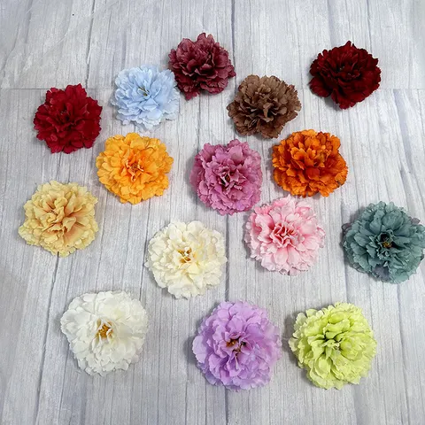 Artificial Peony Silk Flowers Fake Hibiscus Flower Heads For Wedding Party Home Decor Floral Arrangement Craft Accessories