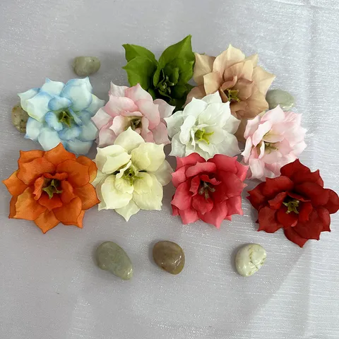 Têtes de Roses Artificielles en Soie Multicolores Faux Fleurs pour Fête de Mariage Décoration d'Hôtel à Domicile Fournitures Florales DIY