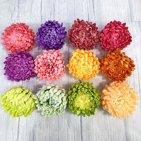 Artificial Chrysanthemum Flower Heads Silk Fake Flowers For Hotel Mall Window Decoration Home Party DIY Floral Arrangement