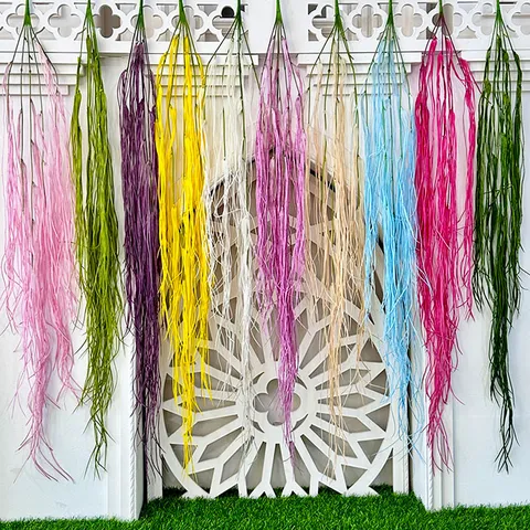 Ramas de Flores Artificiales Colgantes de Plástico Flores Falsas para Vestíbulo de Hotel Fiesta de Bodas Decoración del Hogar