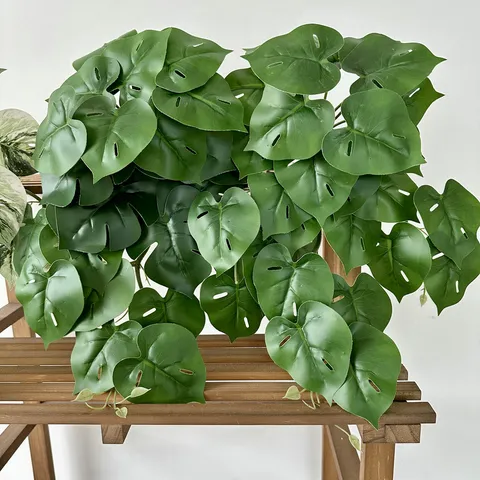 Artificial Monstera Leaf Greenery Plant Fake Tropical Palm Leaves For Home Outdoor Decor Photography Props