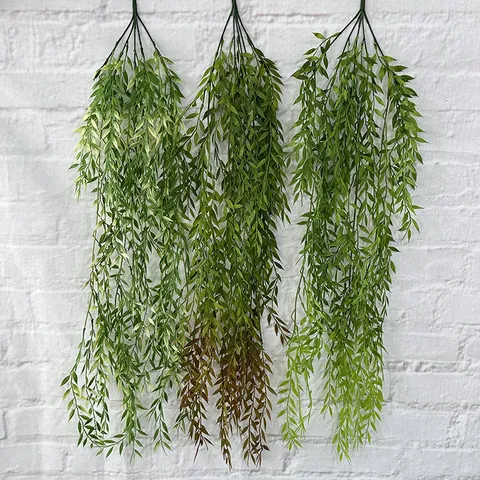 Artificial Willow Vine Hanging Plant Plastic Fake Greenery Garland For Wedding Home Room Wall Decor Party Floral Arrangement