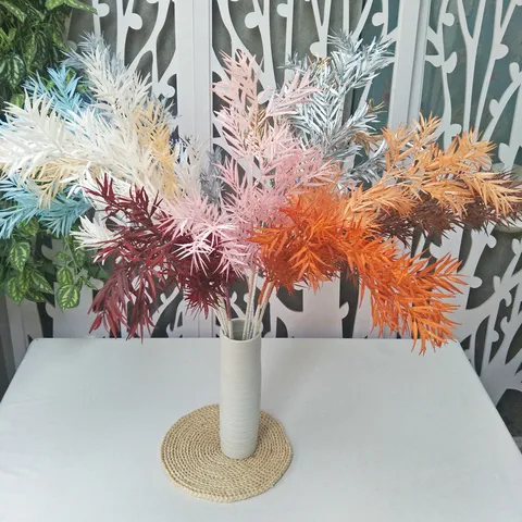 Artificial Bamboo Leaves Plastic Mist Bamboo Branches Fake Plants For Wedding Home Decor Floral Arrangement Party Supplies