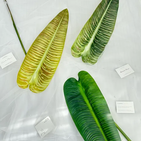 Feuilles de Plantes Artificielles Style Forêt Tropicale Tissu de Soie Faux Feuillage Pour Lobby d'Hôtel Mariage Décoration Intérieure