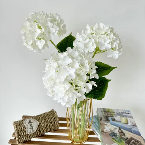Large Single Hydrangea Artificial Flower Silk Hydrangea Stem For Wedding Party Home Decor Floral Arrangement