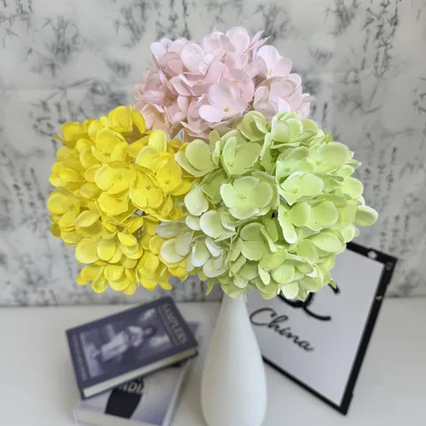 Artificial Hydrangea Flowers Single Stem Silk Fake Hydrangeas For Wedding Home Decor Party Floral Arrangement Props