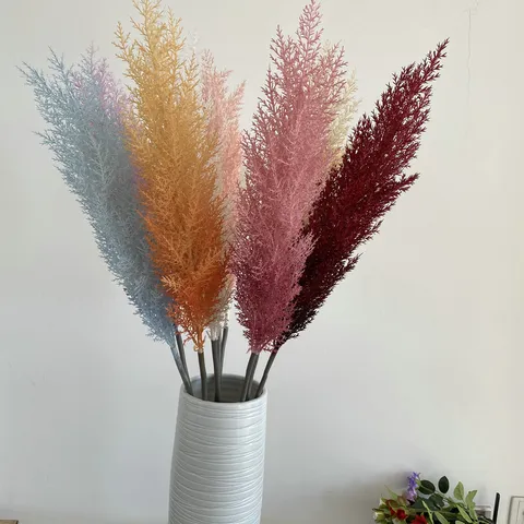 Artificial Reed Flower Plastic Fake Plant Single Long Stem Simulated Greenery For Living Room Home Indoor Decorative Floral Arrangement