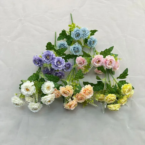 Künstlicher Pfingstrosen Hibiskus Blumenstrauß Seidenstoff Falsche Blumen Für Zuhause Hochzeit Dekoration Fotografie Requisiten