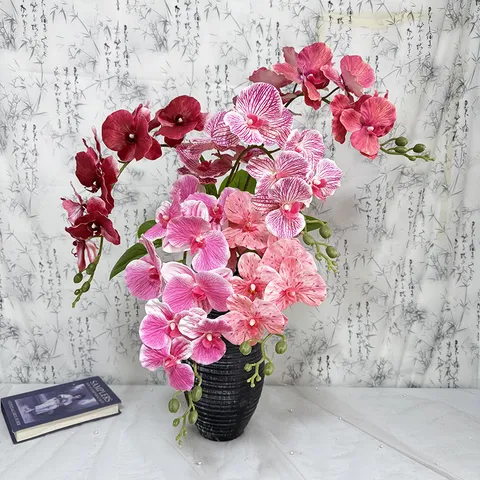 Kunstmatige Phalaenopsis Orchidee Bloemen 9 Hoofden Golvende Zijde Nep Bloemen Huis Woonkamer Bruiloft Feest Podium Decor