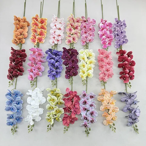 Kunstmatige Phalaenopsis Orchidee Bloemen 9 Hoofden Golvende Zijde Nep Bloemen Huis Woonkamer Bruiloft Feest Podium Decor
