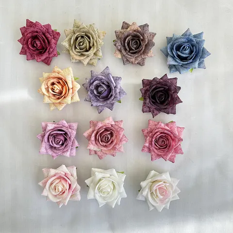 Artificial Rose Flower Corsage Brooch Fabric Small Rose Wedding Party Decor Apparel Accessories