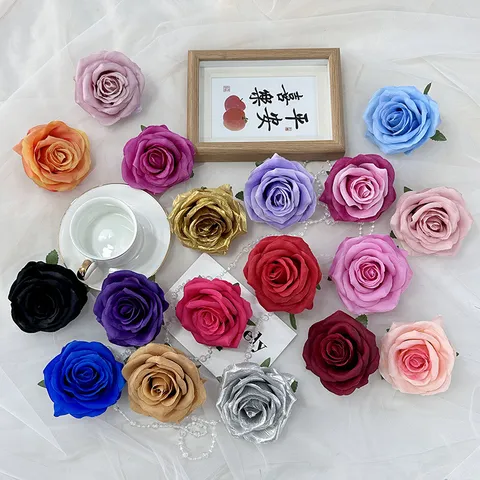 Artificial Silk Rose Flower Heads Bulk Fake Flowers For Wreath Craft Wedding Party Hotel Home Decor Floral Arrangement
