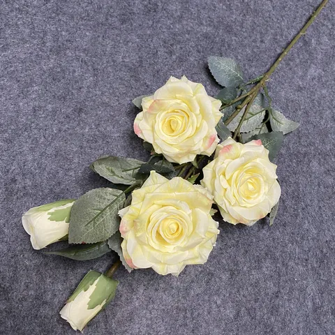 Artificial Rose Flower Bouquet 5 Heads Silk Rose Branches For Wedding Home Decor Party Floral Arrangement Photography Props