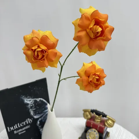 3 Heads Bubble Rose Artificial Flowers Silk Fake Flowers For Wedding Home Hotel Decor