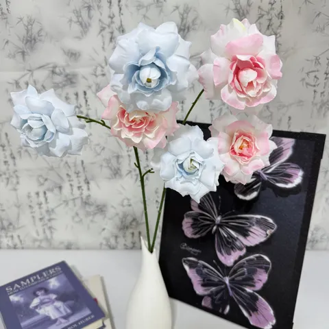3 Heads Bubble Rose Artificial Flowers Silk Fake Flowers For Wedding Home Hotel Decor