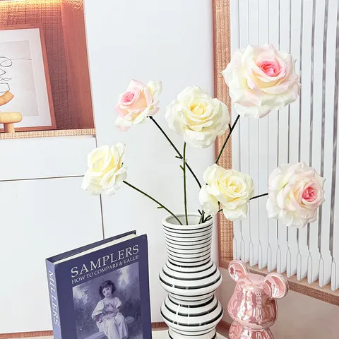 Artificial Silk Rose Flowers 3 Heads Dreamy Diamond Roses Bouquet For Wedding Home DIY Decor Party Floral Arrangements