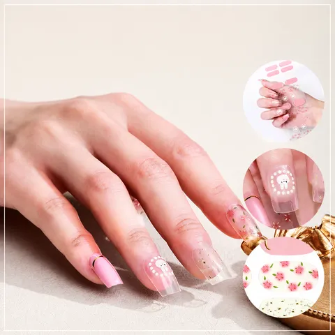 Involucri per Smalto per Unghie Impermeabili Stile Coreano Giapponese Adesivi per Unghie a Copertura Totale Design Astratto Artistico Decalcomanie