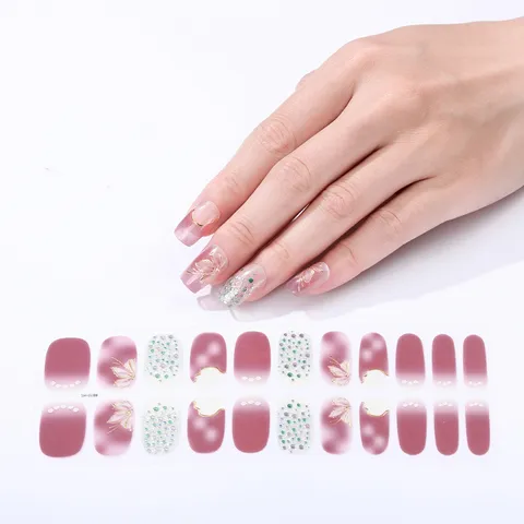 Waterproof Nail Polish Wraps Korean Japanese Style Full Cover Nail Stickers Artistic Abstract Design Manicure Decals