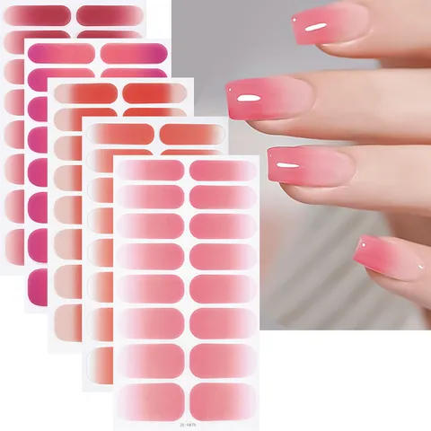 Pegatinas de Película de Esmalte de Uñas Degradado Simple Europeo y Americano Calcomanías de Arte de Uñas con Lima