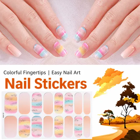Strisce per Smalto per Unghie Glitterate con Sfumatura Francese Adesivi per Nail Art a Pois Minimalisti Decalcomanie per Manicure Impermeabili