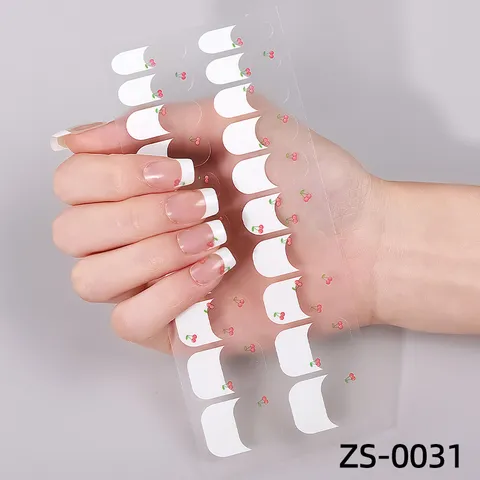 Película de Esmalte de Uñas Estilo Francés Pegatinas Adhesivas para Uñas Cobertura Completa Arte de Manicura Decoración Elegante