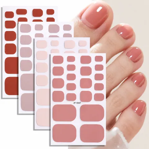 Envoltorios de Uñas de los Pies de Color Sólido Adhesivos Brillantes Pegatinas de Arte de Uñas de los Pies Suministros de Pedicura Para Mujeres