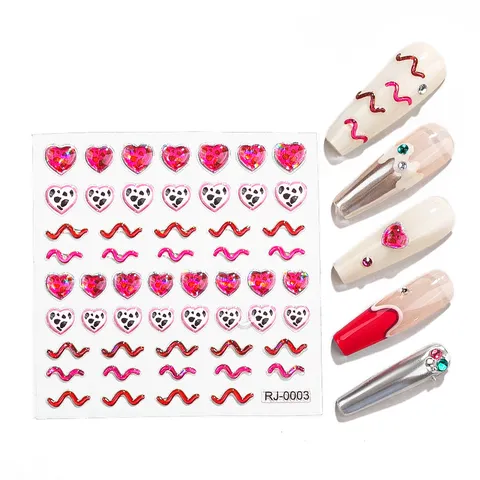 5D Soft Gel Nail Stickers Laser Embossed Butterfly Floral INS Style Nail Art Decals For Women DIY Manicure