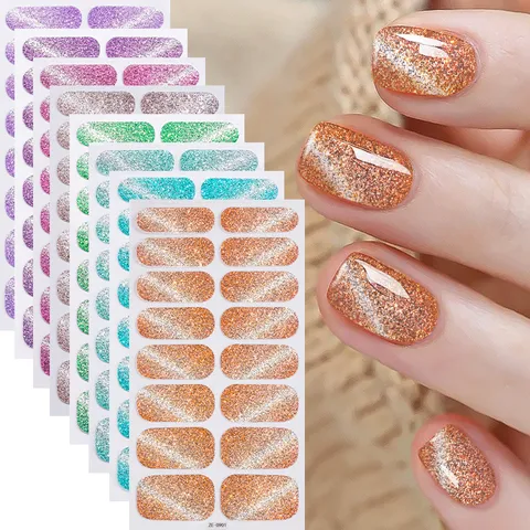 Adesivi per Pellicola per Smalto per Unghie Occhio di Gatto Diagonale Flash Transfrontaliero Involucri per Nail Art Sfumati Decalcomanie per Manicure