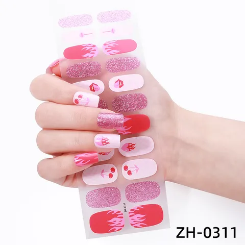Simpatici Adesivi per Unghie a Scacchiera Floreale Involucri di Smalto Autoadesivi Impermeabili Decalcomanie per Manicure
