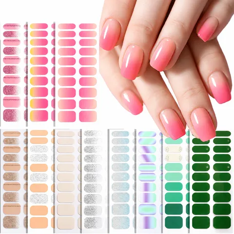 Strisce di Smalto per Unghie con Glitter Sfumati Europeo Americano Semplice Adesivo Adesivi per Nail Art Decalcomanie per Manicure