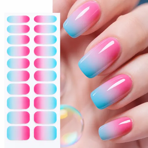 Strisce di Smalto per Unghie con Glitter Sfumati Europeo Americano Semplice Adesivo Adesivi per Nail Art Decalcomanie per Manicure