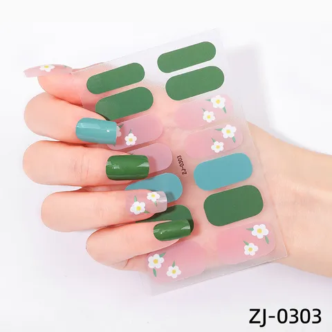Lindos Pegatinas de Uñas de Corazón Floral Colorido Arco Iris Envoltorios de Uñas Cobertura Completa Adhesivos Nail Art Mujeres