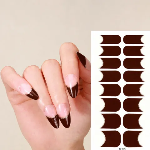Strisce per Smalto per Unghie Tinta Unita Francesi Bordo Glitter Adesivi per Unghie Decalcomanie per Manicure per Donne