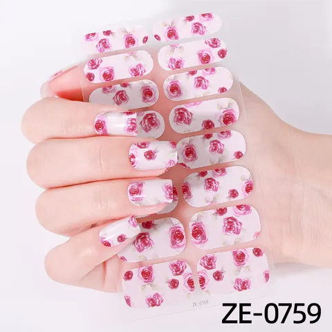 Envolturas de Esmalte de Uñas para el Día de San Valentín Pegatinas de Uñas de Corazón Degradado y Rosa Calcomanías Adhesivas de Arte de Uñas para Mujeres