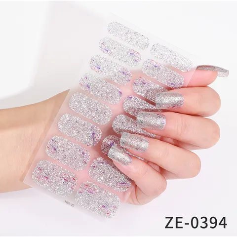 Cross Border Nail Polish Strips Glitter Gel Nail Stickers Colorful Sparkly Nail Wraps For Women Manicure Art Decoration