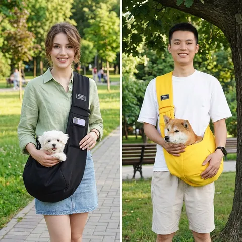 Bolsa de Bandolera Transpirable y Portátil para Mascotas Transportín Plegable para Gatos de Poliéster Mochila de Viaje al Aire Libre para Perros y Gatos