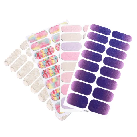 Pegatinas para Uñas con Brillo 3D Degradado Colorido Adhesivos de Arte de Uñas Cobertura Completa para Mujeres Decoración de Uñas DIY