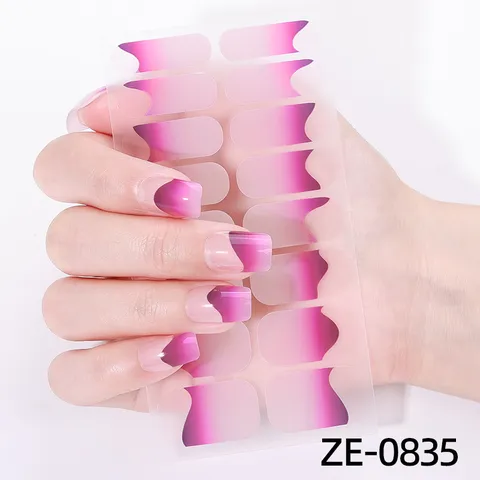 Pegatinas de Uñas Francesas Tiras de Esmalte en Gel Primavera Verano Floral Lindo DIY Calcomanías de Arte de Uñas Envoltorios de Manucura Autoadhesivos