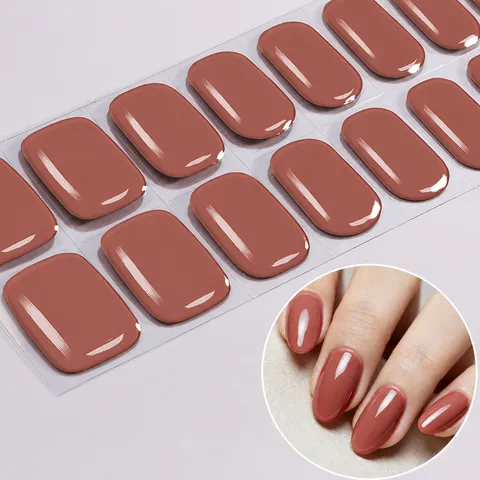 Wraps d'Ongles en Gel Sans UV Couleur Unie Faux Ongles Adhésifs Imperméables Longue Durée Autocollants d'Art d'Ongle Artificiel pour Femmes