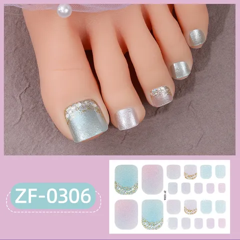 Adesivi per Unghie dei Piedi 3D Impermeabili Glitter Strass Involucri per Nail Art dei Piedi Carini Decalcomanie di Smalto per Unghie per Donne Decorazione dei Piedi